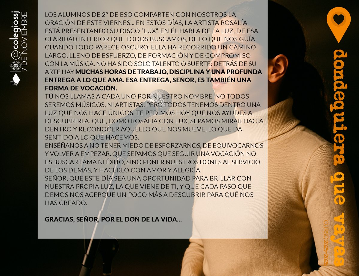 #OraciónDeLaMañana #7deNoviembre sobre #Lux, el nuevo disco de #Rosalía