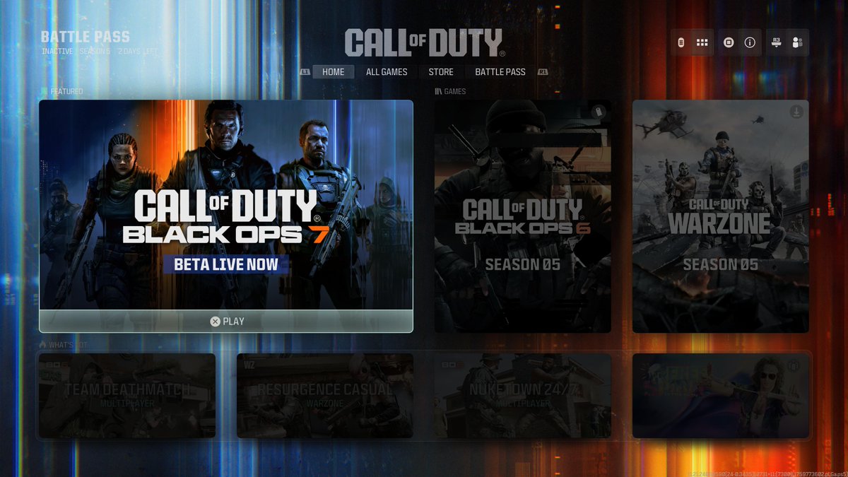 CoDForums's tweet image. Call of Duty: Black Ops 7 menu during beta...
