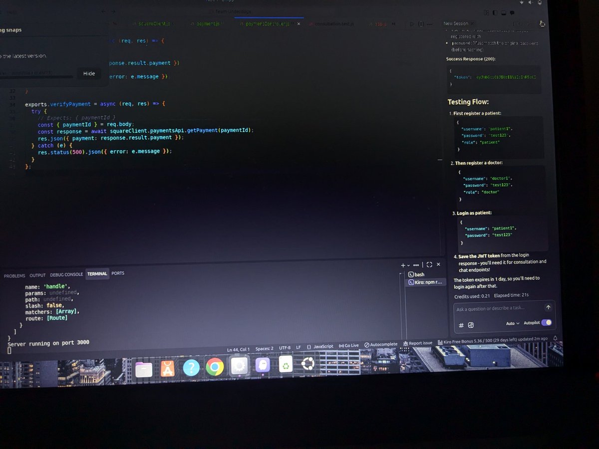 codeslayerTanj's tweet image. A good productive day after many days I&apos;d say 
- Been busy with the hackathon 
- Was testing my minor project and made it&apos;s report for the submission tomorrow 

Using Kiro is interesting 
#tanjiro #kiro