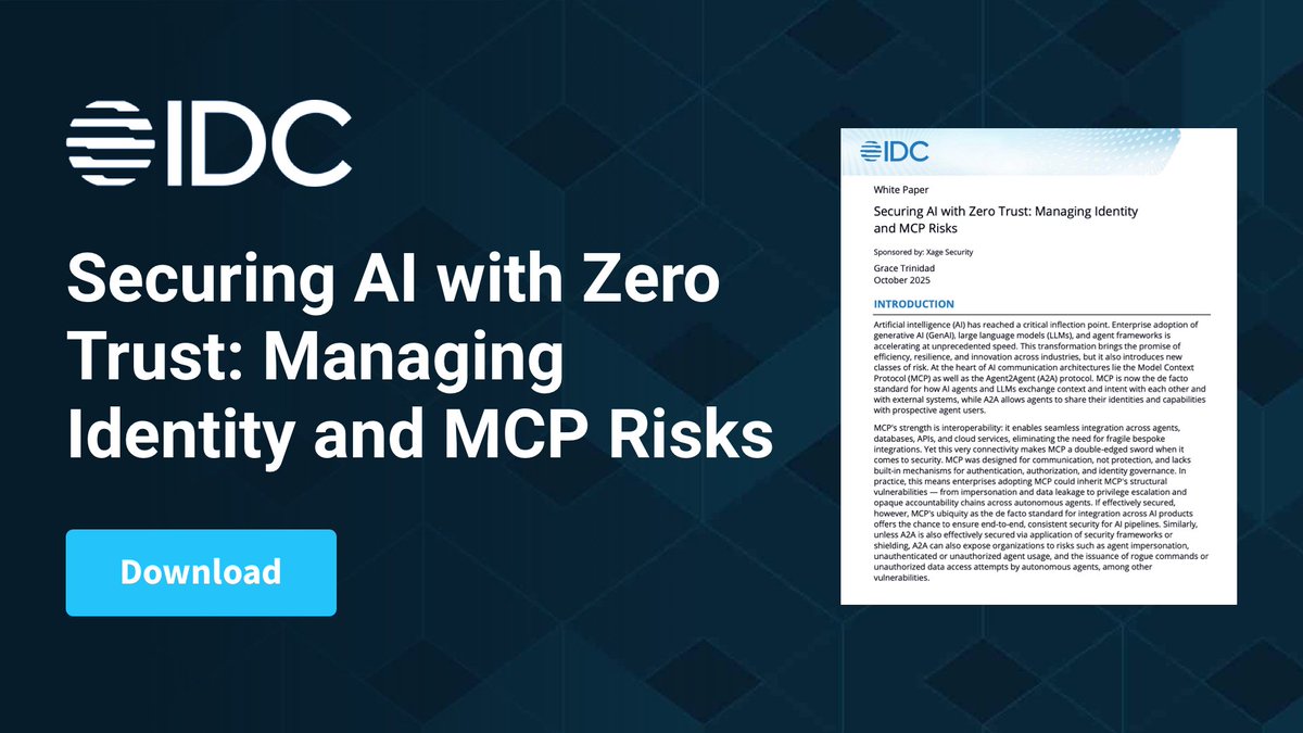 A new IDC report, “Securing AI with Zero Trust: Managing Identity and MCP Risks,” dives deep into how organizations can safeguard their AI ecosystems from the inside out. As enterprises adopt generative AI, LLMs, and autonomous agents, identity sprawl and privilege escalation are