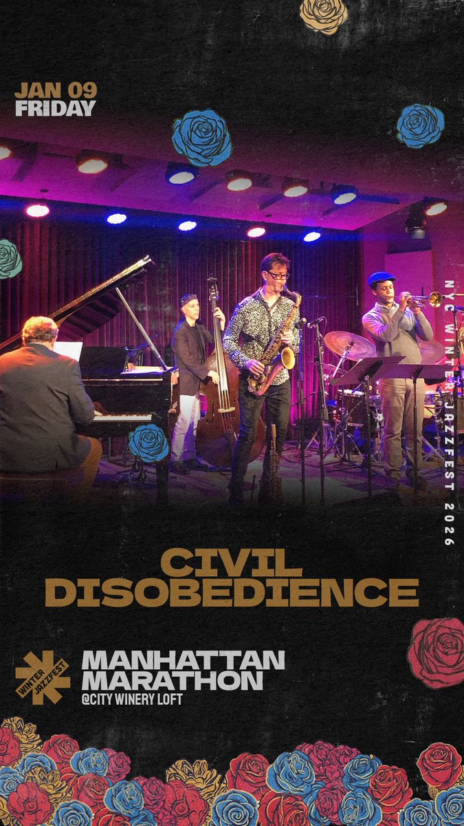 🎷 Civil Disobedience — A Tribute to the Late Blue Note Era &amp; the Spirit of the Late ’60s ✊Channeling the fire of the late ’60s social justice movements and the fearless creativity of Blue Note’s golden age, Civil Disobedience brings deep purpose to today’s soundscape.