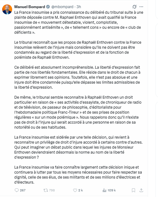 Manuel Bompard, ou la France inSEUMise.
#enthoven