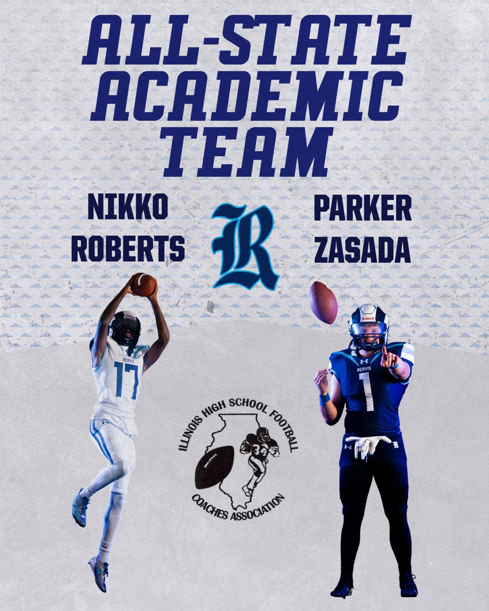 Congratulations to both Nikko Roberts and Parker Zasada on being selected to the Class 7A All-State Academic team! Leaders on the field as well as off the field.