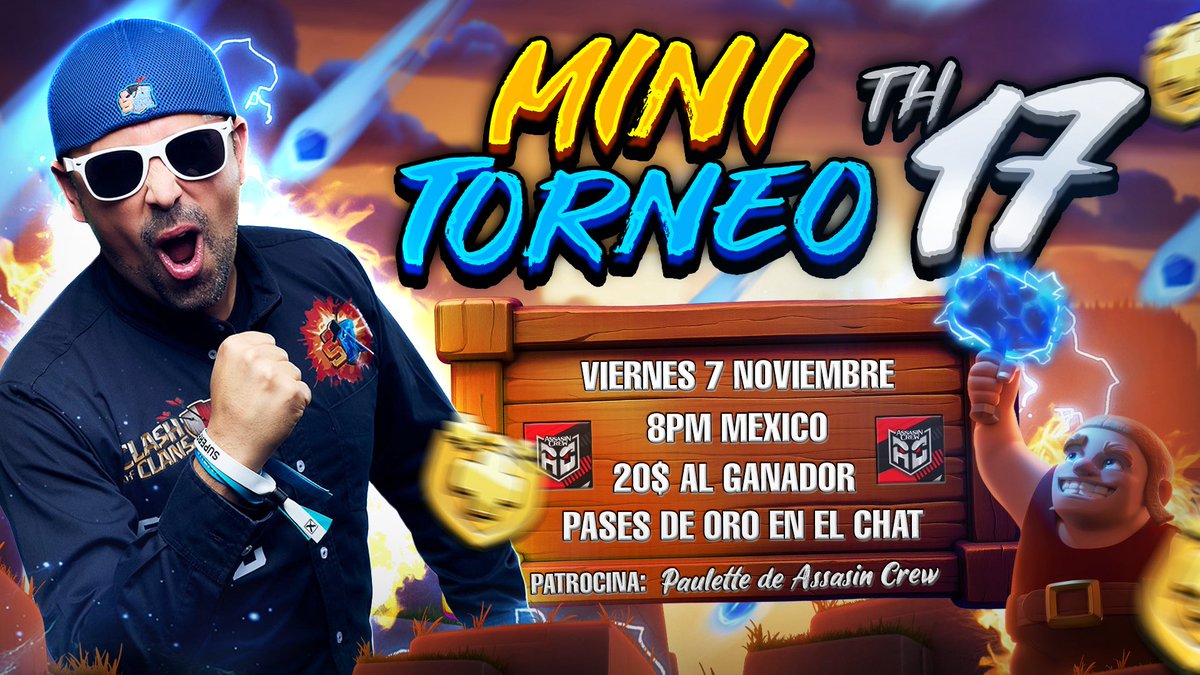 shioNwu's tweet image. 🔥Viernes de Fábrica de Mini Torneos🔥

Toca el turno del clan Top México @assasincrewmx 😱 

Mini Torneo Th17
🏆$20 Dólares 1er Lugar.
🎁Pases de Oro para el chat.
🗓️Viernes 7/Nov, 8pm México.

Nota: Si quieres participar manda solicitud para entrar al clan que mostraré en…