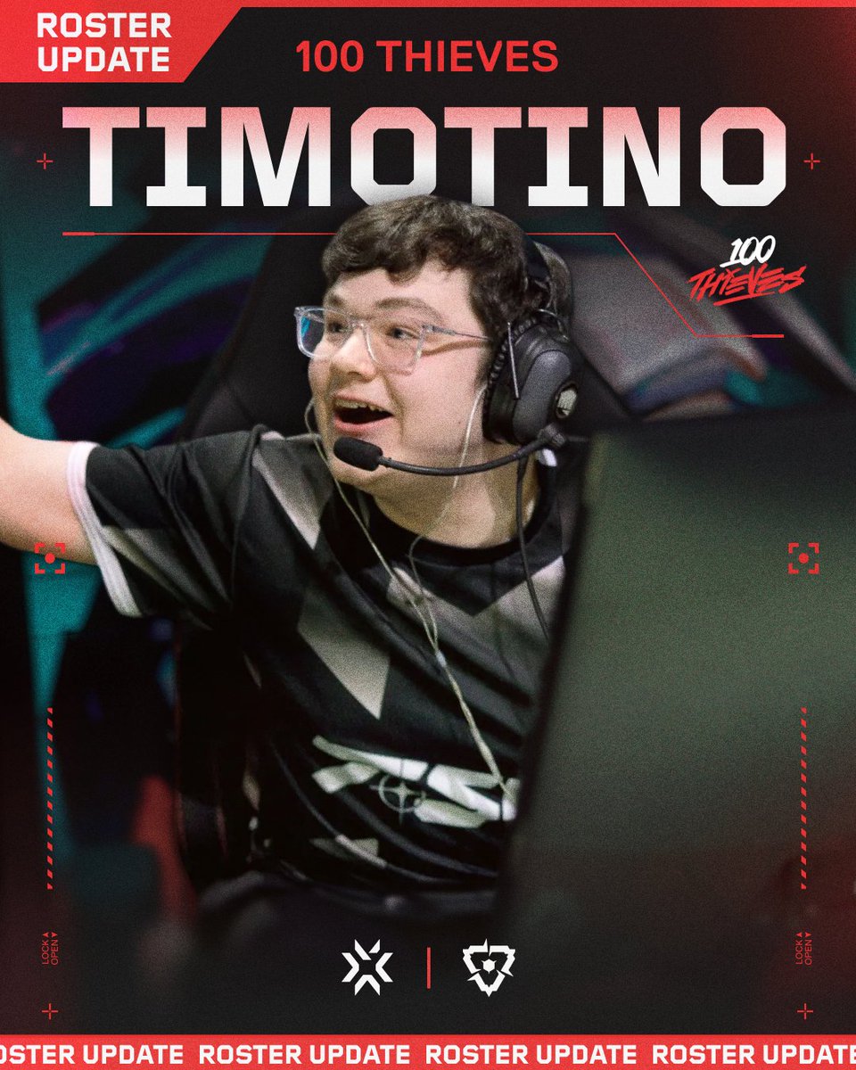 ValorantEsports's tweet photo. INCOMING ROOKIE

@Timotino7 will make his #VCT debut with @100T_VAL next year! https://t.co/RU1Nays59S