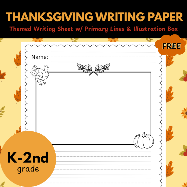 teachingwithtay's tweet photo. 🦃 There's a new Thanksgiving  FREEBIE in my TPT store!

This blank Thanksgiving themed writing page has primary lines and an illustration box for fun holiday writing. 🍂 

Grab it here 👇
https://t.co/4A7Uw3Pasj https://t.co/S8nlGdV4Zv