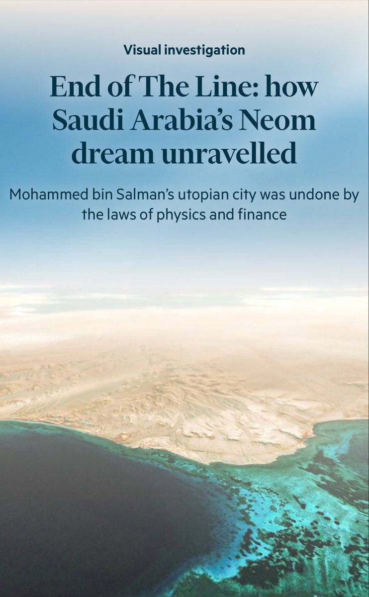 نهاية مشروع مدينة الأوهام #theline و مشروع #نيوم تحت وطأة قوانين الفيزياء و الإقتصاد.
#السعوديه_العراق