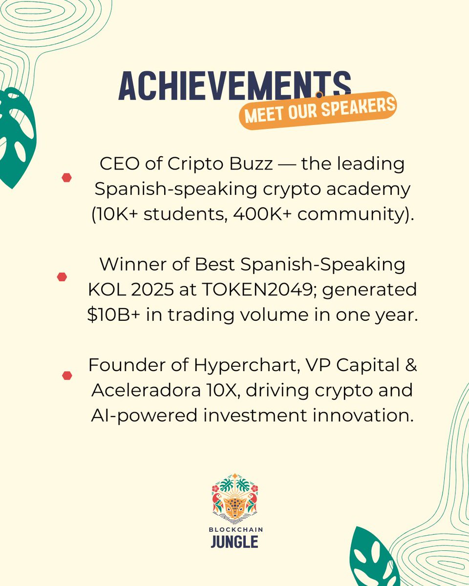 🔥 Fabricio Valdivieso Takes the Stage at Blockchain Jungle 2025!
The wait is over! Blockchain entrepreneur and digital innovation leader Fabricio Valdivieso is joining us for the event that's about to change EVERYTHING.
Get ready for powerful insights on crypto adoption, Web3