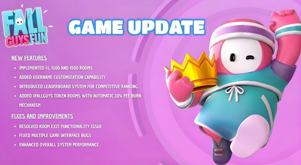 fallguysdotfun's tweet image. New features have been rolled out to fallguys.fun