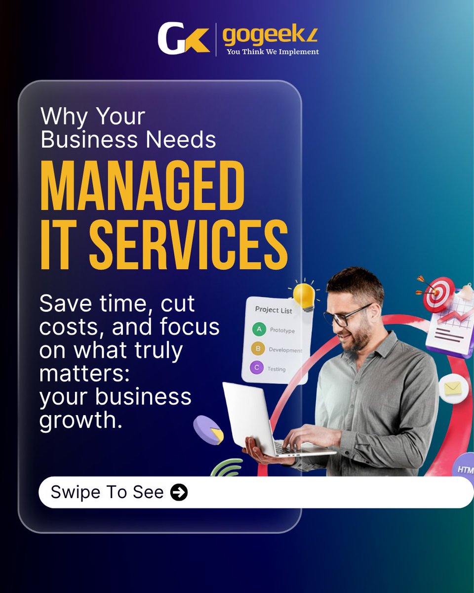 GoGeekz's tweet image. 💡 Running a business is tough — managing IT shouldn’t be!
With Managed IT Services from GoGeekz, you can save time, reduce costs, and keep your focus 
#GoGeekz #manageditservices #businessgrowth #itsupport #techsolutions #smallbusinesstips #itmanagement #cloudservices