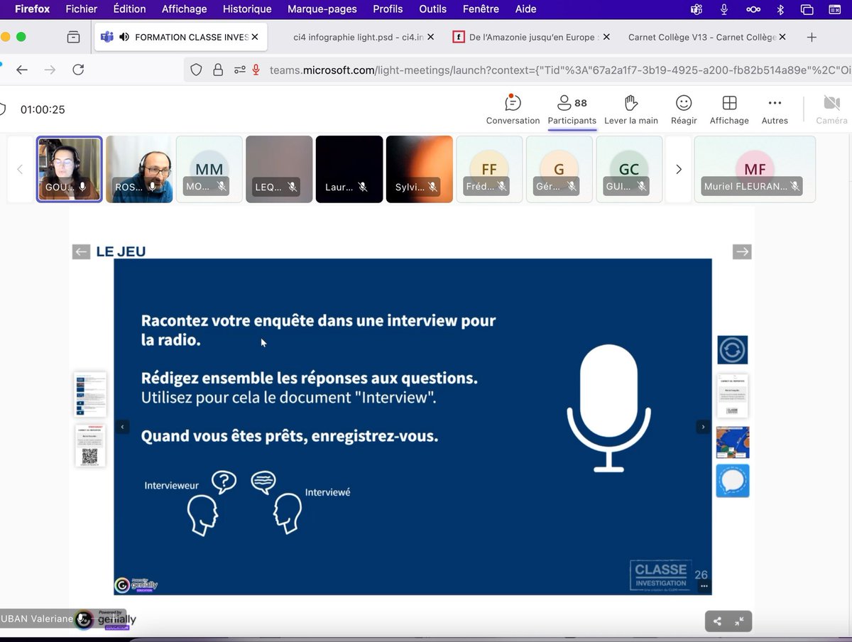Formation 💻 en visio de 20h à 22h30 du #clemi sur un nouveau scénario de #classeInvestigation :
Trafic en Amazonie 
Vivement que je teste avec les élèves  au <a href="/clgVautrinLud/">Collège Vautrin Lud</a>.
<a href="/LeCLEMI/">CLEMI</a> 
#classeinvestigation
Merci à <a href="/ValerianeGouban/">Valériane Gouban</a> , @francoisroseoff