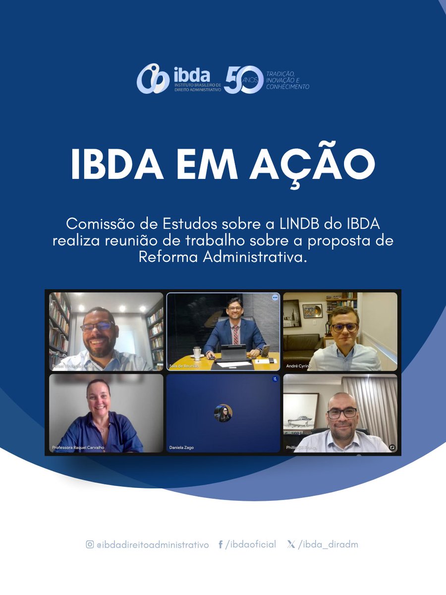 ibda_diradm's tweet image. A Comissão da LINDB do IBDA se reuniu para discutir a proposta de Reforma Administrativa, contribuindo para o debate técnico e institucional sobre os rumos da gestão pública no país. #IBDA #ReformaAdministrativa #LINDB