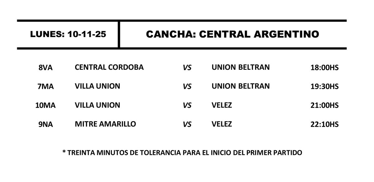 #InferioresLSF⚽️🏃‍♂️🏆

>>> Desde este viernes 07/11 hasta el lunes 10/11 se jugarán los 8vos. de Final del Torneo Apertura 2025 de Divisiones Formativas de la <a href="/lsfoficial/">Liga Santiagueña</a> , bajo la siguiente programación: