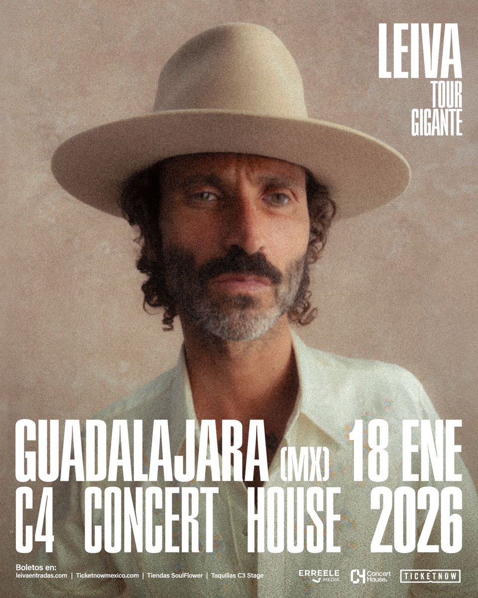🎟️🍃 ¡Ya están disponibles los boletos para ver a <a href="/Leiva_Oficial/">Leiva Oficial</a> en <a href="/C4ConcertHouse/">C4 Concert House</a>! Consíguelos acá: ticketnowmexico.com/evento/present…