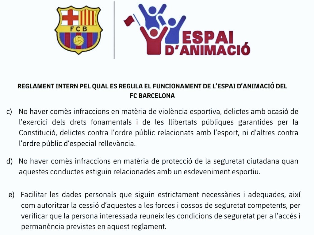 Arran de l'incident de la bengala al bus de Bruges, la junta del club criminalitza novament els grups d'animació.
Recordem que des de l'any 2017 per ser membre de l'EDA, havies de tenir l'ok tant de la club, com dels Mossos. No acceptem més manipulacions.