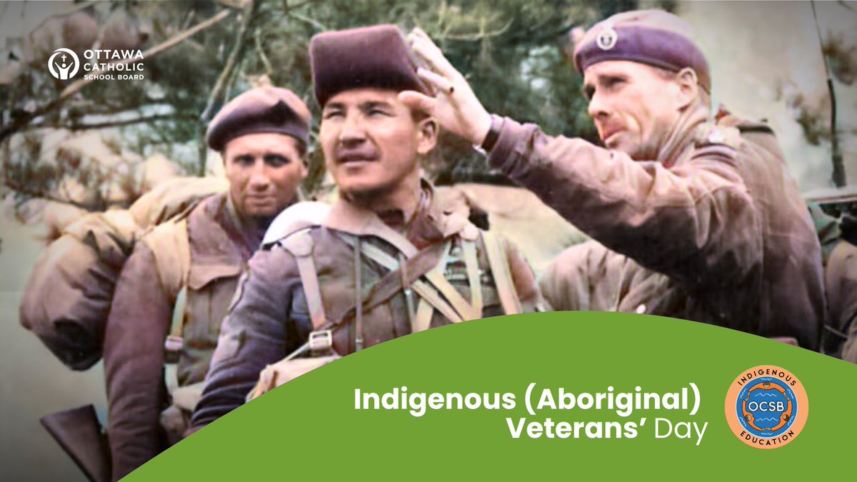 OttCatholicSB's tweet image. 🎖️Today, we honour the courage and sacrifice of Indigenous veterans who served Canada with bravery and heart. We are grateful for their strength, even when met with injustice.

#OCSB remembers and honours all Indigenous soldiers. ❤️🙏

#Miigwetch #IndigenousVeteransDay