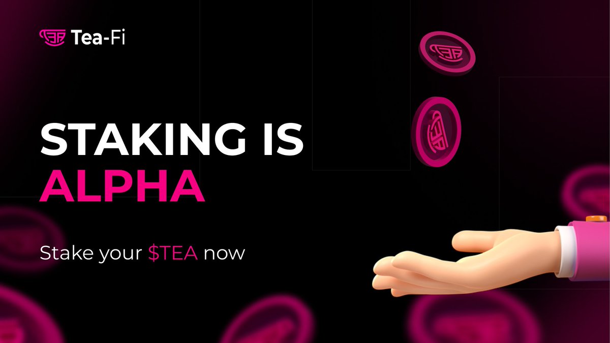 APY just shot up to 155.70%! ☕️

Stake your $TEA and earn from the 1.6M $TEA Early Staker Rewards Pool.
The sooner you stake, the more you sip. 

⏳ Until Nov 16, 2025
👉 app.tea-fi.com/earn/?tab=stak…
#TeaFi #DeFi
