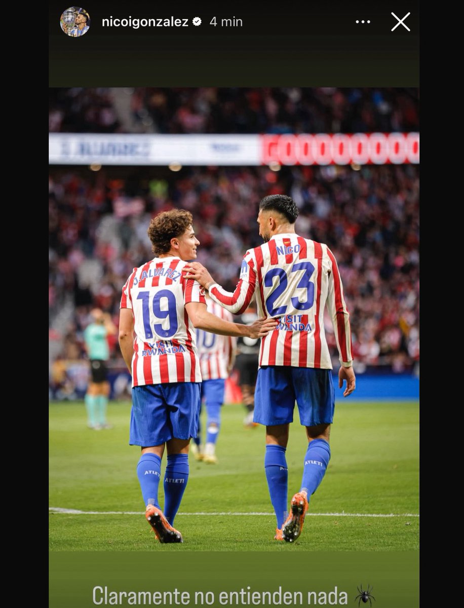 SpiderCarp23's tweet image. La historia de Nico González luego de que no hayan nominado a Julián Álvarez dentro de los mejores delanteros del mundo

Lo banco muchísimo y tiene razón, no entienden absolutamente nada de futbol