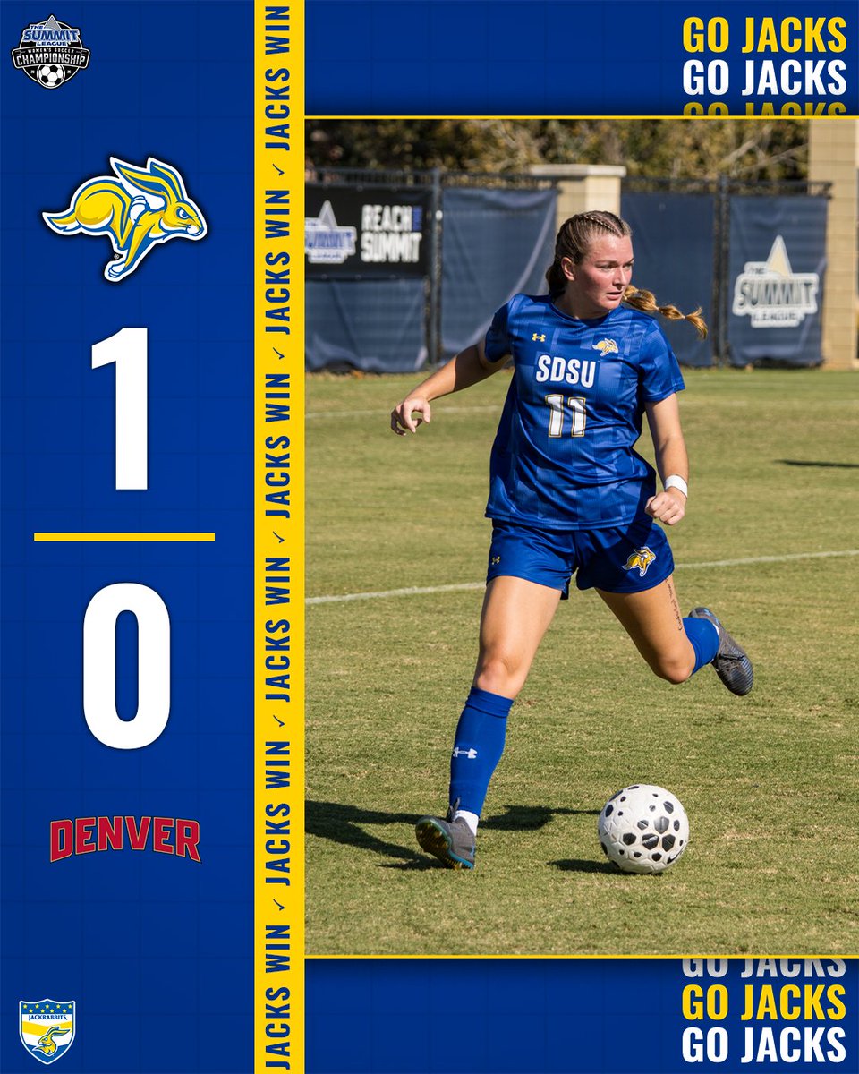 Another championship game appearance!

🐰⚽️ is on to <a href="/TheSummitLeague/">The Summit League</a> title match after defeating Denver 1-0 in Tulsa. 

#GoJacks 🐰