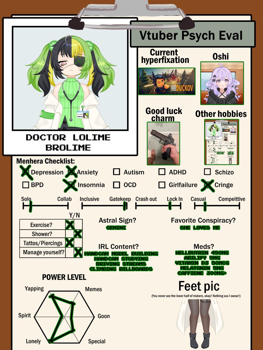 DrLolime's tweet photo. least schizo but most menhera vtuber

template below https://t.co/esu7DkWZFp