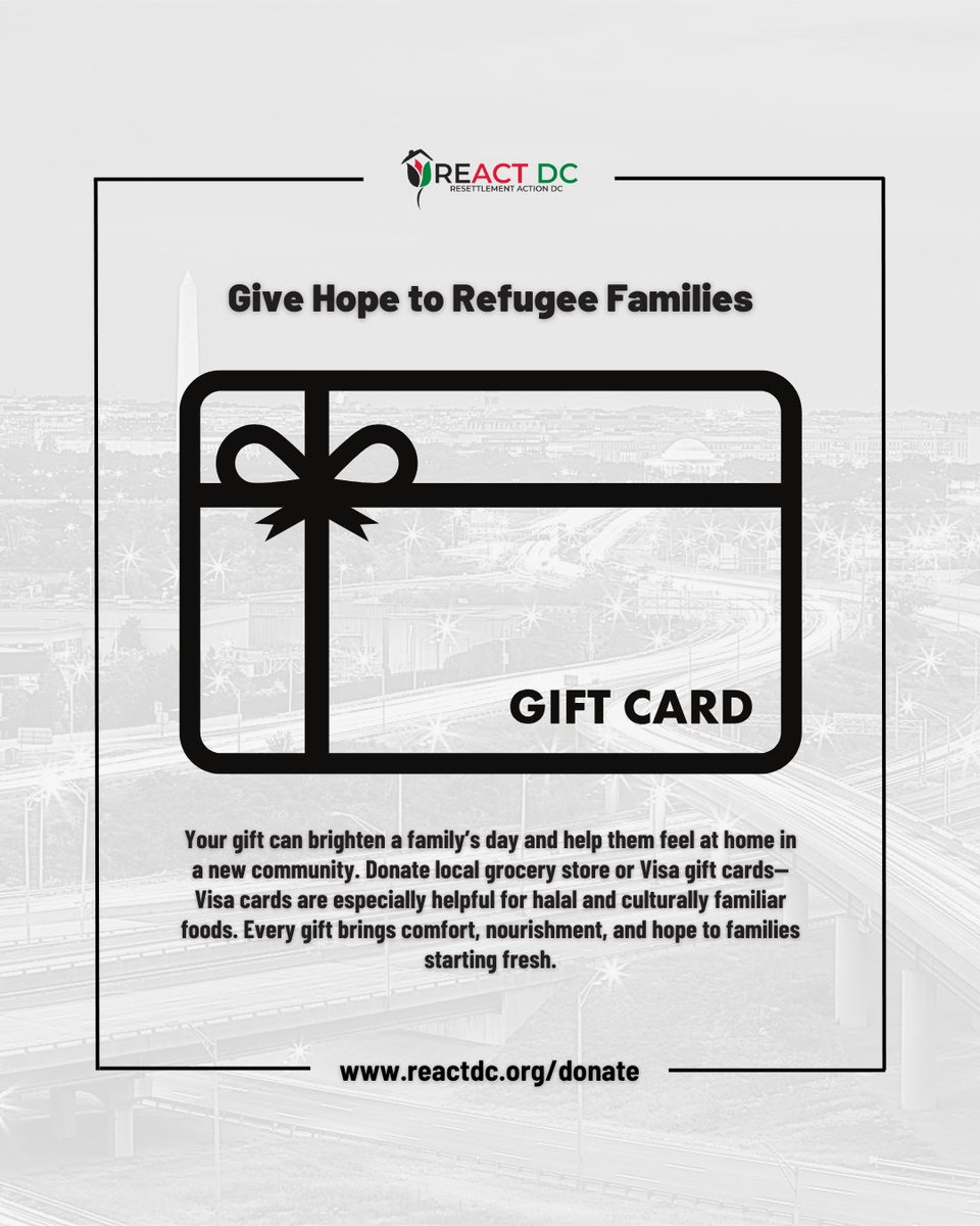 reactdcorg's tweet image. 💛 Help refugee families in Northern VA! Send grocery or Visa gift cards (for halal &amp;amp; essentials) to Peace Lutheran Church, 6362 Lincolnia Rd, Alexandria, VA 22312 c/o REACT DC, or donate online: reactdc.org/donate
 #SupportRefugees #REACTDC
