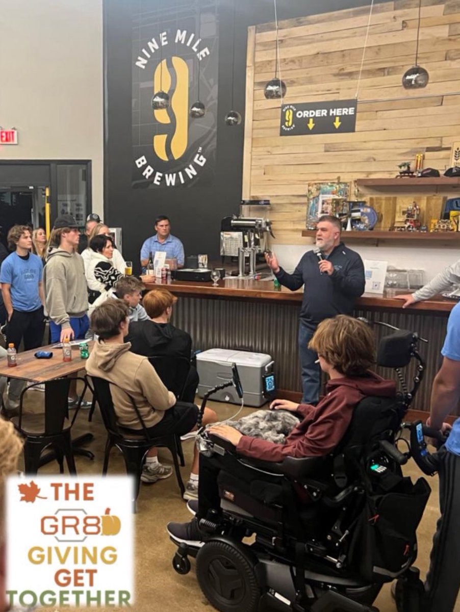 GR8 Giving Get Together  

November is a month to give thanks, give back, and give hope.
On Friday, Nov. 21st at Nine Mile Brewing, we’re gathering to raise support for families affected by spinal cord injuries and other life changing crises.
 
Secure your spot or become a