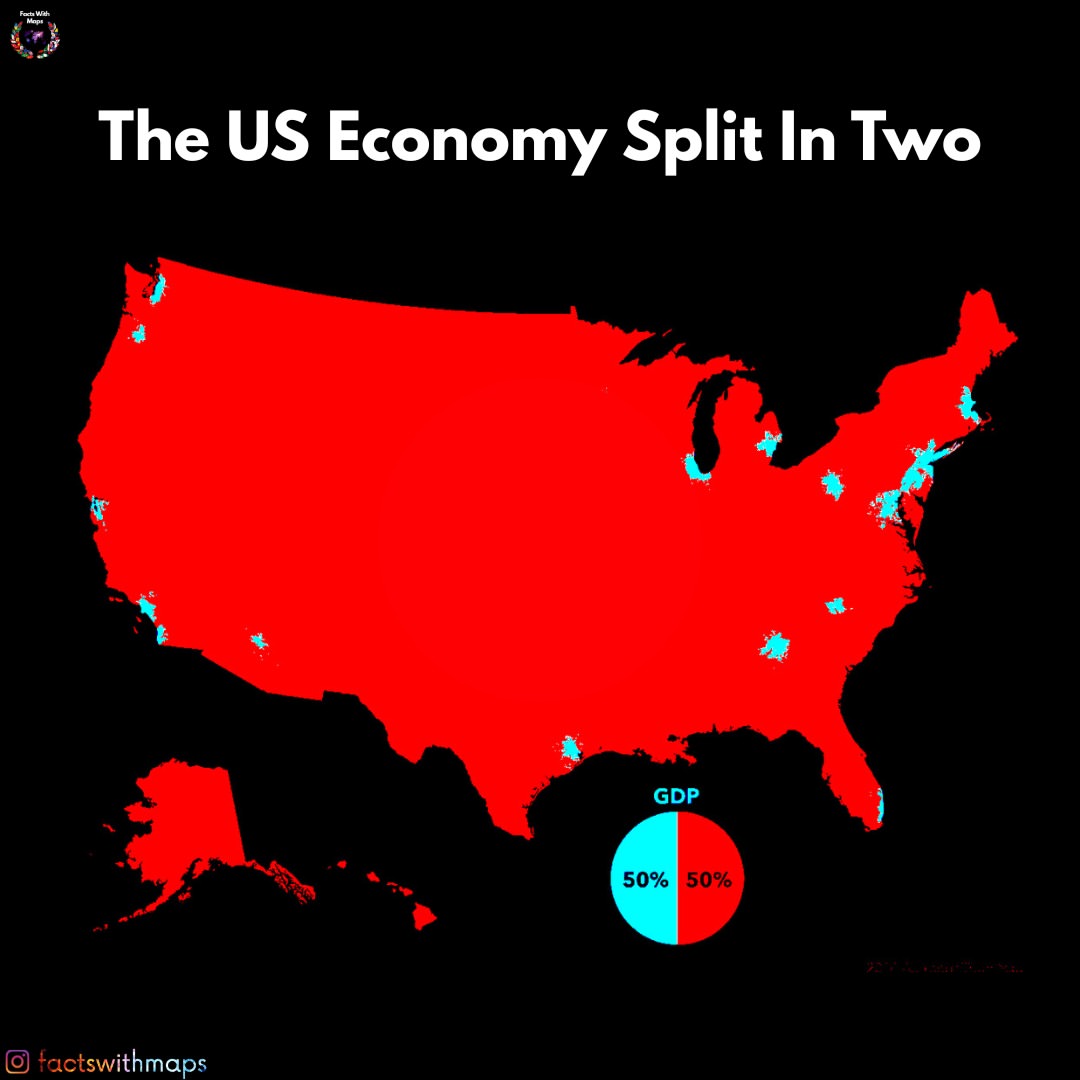 BrilliantMaps's tweet photo. The US Economy Split In Two

GDP of each region: https://t.co/98MqLMmQNz https://t.co/wHEflY5dQU