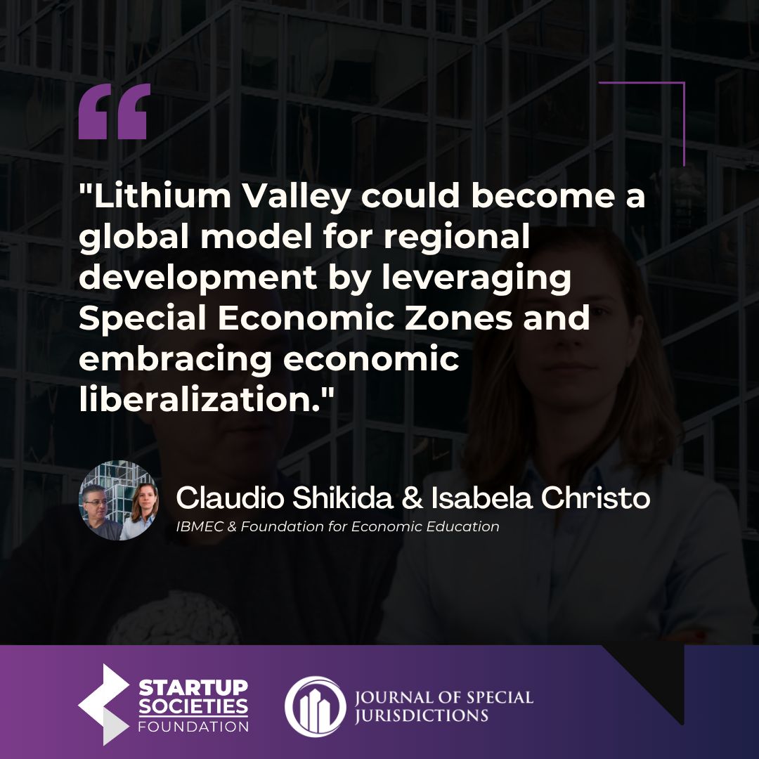 📌 Quote of the Week!

Claudio Shikida &amp; Isabela Christo analyze Lithium Valley in Minas Gerais as a testing ground for institutional innovation. Their study shows how Special Economic Zones could align local elite incentives toward growth instead of rent-seeking, while also