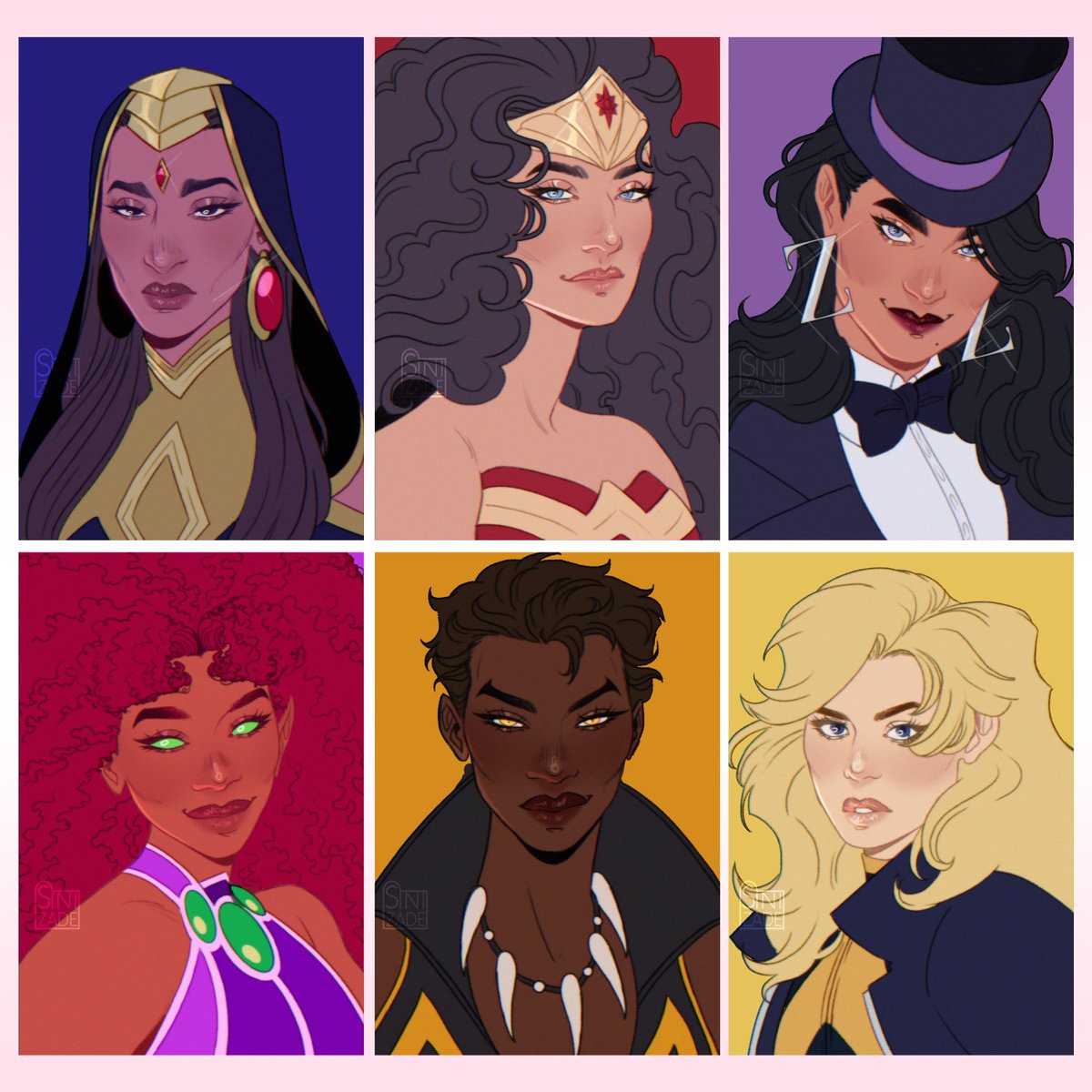 Samandriade's tweet image. Some Dc girls cuz why not?
.
#DC #Raven #WondeWoman #Zatanna #Starfire #Vixen #BlackCanary