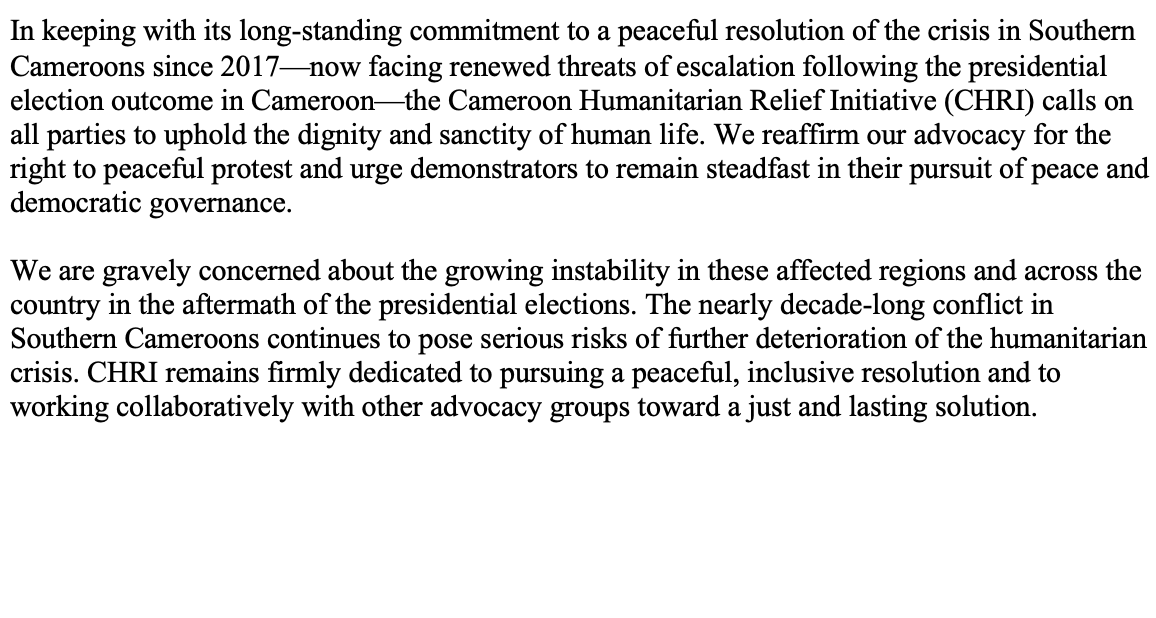 Cameroon Humanitarian Relief Initiative tweet media