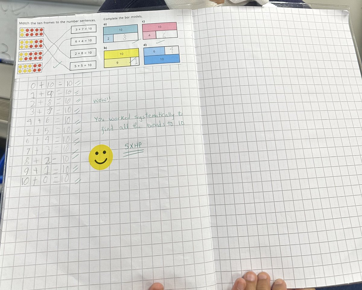 MrsWMohranBFS's tweet photo. Our maths brains were busy today! We worked systematically to discover every number bond to 10. 🧮💡@mrs_diwanBF https://t.co/2i9gqqIa5F