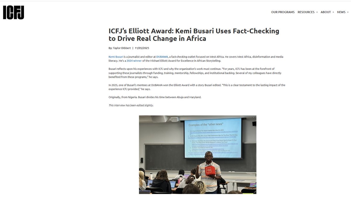 kemi_busari's tweet image. In this piece, I reflect on my journey and work with Taylor Dibbert of the @ICFJ  following our recent conversation. 

Key takeaway for me is my comment on journalism's purpose in society as I clearly stated: