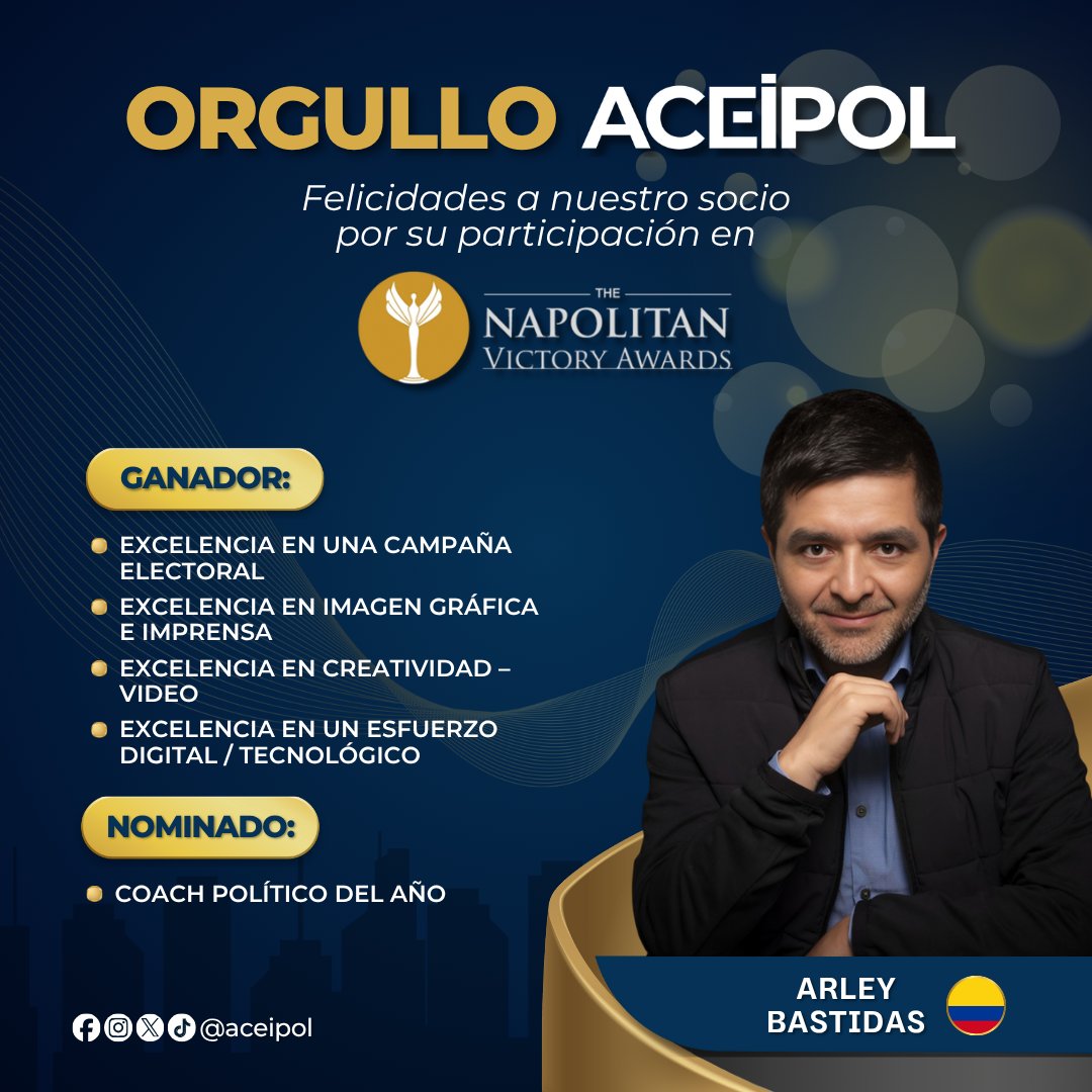 Nos alegra celebrar el talento de nuestro socio <a href="/adbasbilbao/">Arley Dario Bastidas Bilbao</a>, distinguido en los <a href="/TheNapolitans/">The NAPOLITANS</a> por su pasión y entrega profesional. ✨

¡Felicitaciones por estos logros! 👏 #OrgulloACEIPOL