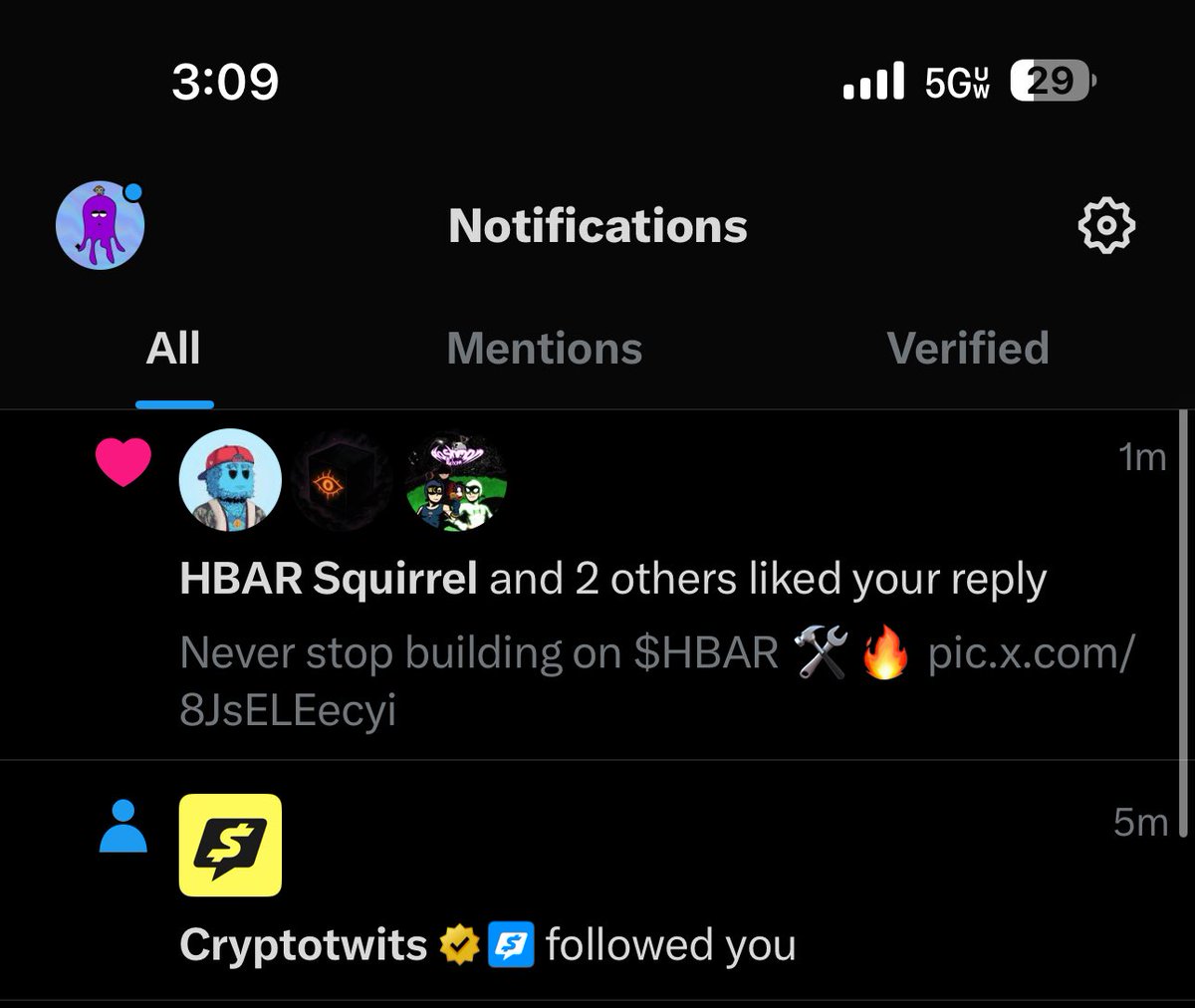 Could be bullish, could be nothing. Thanks for the follow <a href="/CryptotwitsHQ/">Cryptotwits</a> 🫡