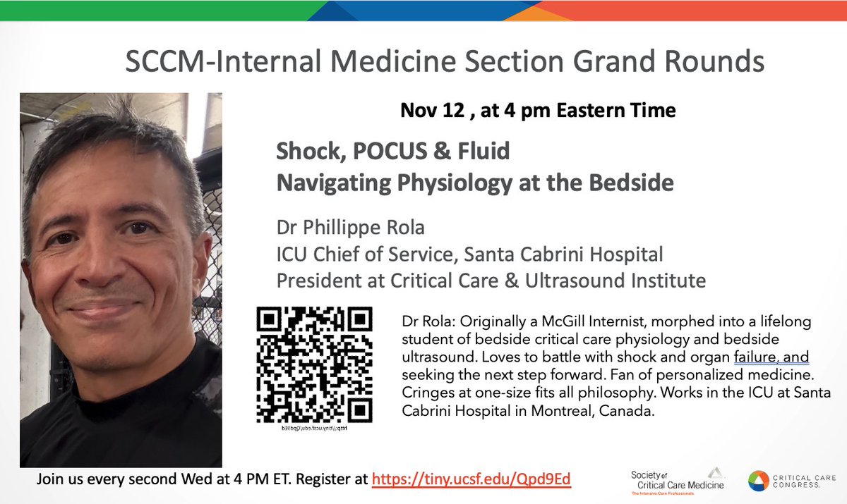 Check out our next <a href="/SCCM_IM/">SCCM Internal Medicine Section</a> Grand Rounds by <a href="/ThinkingCC/">Philippe Rola</a>. Should be an interesting session! All are welcome. Information below.