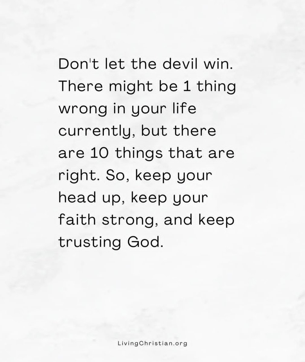 Don't let the devil win