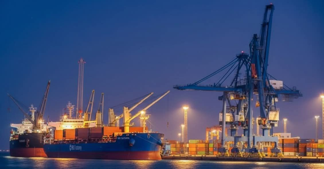 tesfanews's tweet photo. 📍MASSAWA ― Under the glow of the night lights, Massawa’s port keeps pushing forward. Heavy ships, towering cranes, hard work, and a horizon full of potential. #Eritrea https://t.co/j2dAf3jLMJ