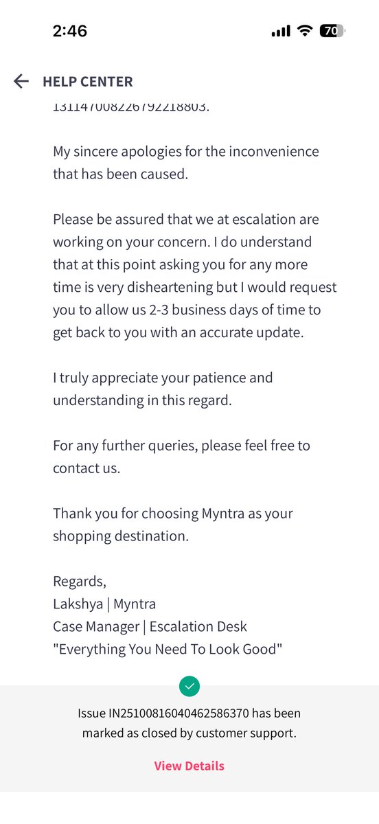 Ishitosee's tweet photo. @MyntraSupport I agree they are cheaters, first they sent me an update that they’ve initiated the refunded amount. And after waiting for that refund I again opened a ticket so they again asked me to wait. This is completely non sense.  @myntra @MyntraSupport @jagograhakjago https://t.co/fMDSYh2l8f