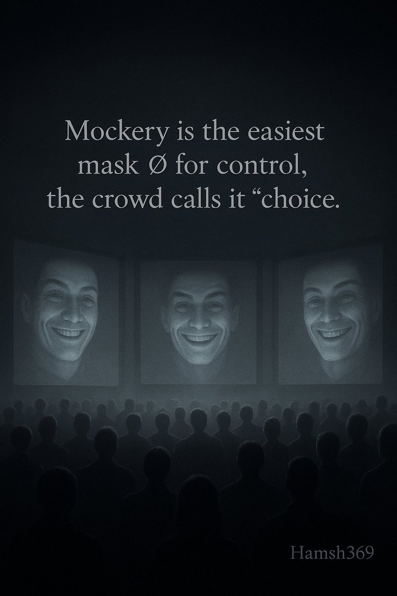 Mockery is the easiest mask Ø for control ، the crowd calls it “choice.”