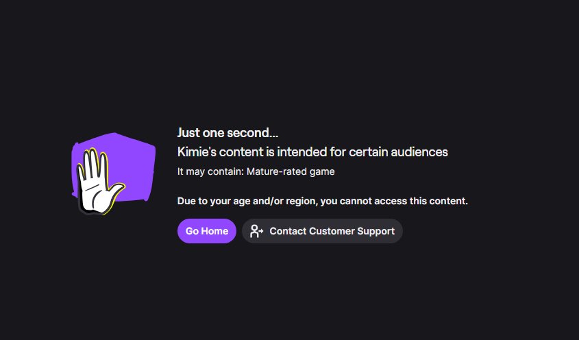 Blocked from watching my own content due to these stupid UK rules. Not even allowing me to verify my age. I literally pay taxes on my revenue and I’m partner 💀

Is there no where for me to verify? I’m a grown ass woman 🫩

<a href="/TwitchSupport/">Twitch Support</a> <a href="/Twitch/">Twitch</a> <a href="/djclancy999/">Daniel Clancy</a>