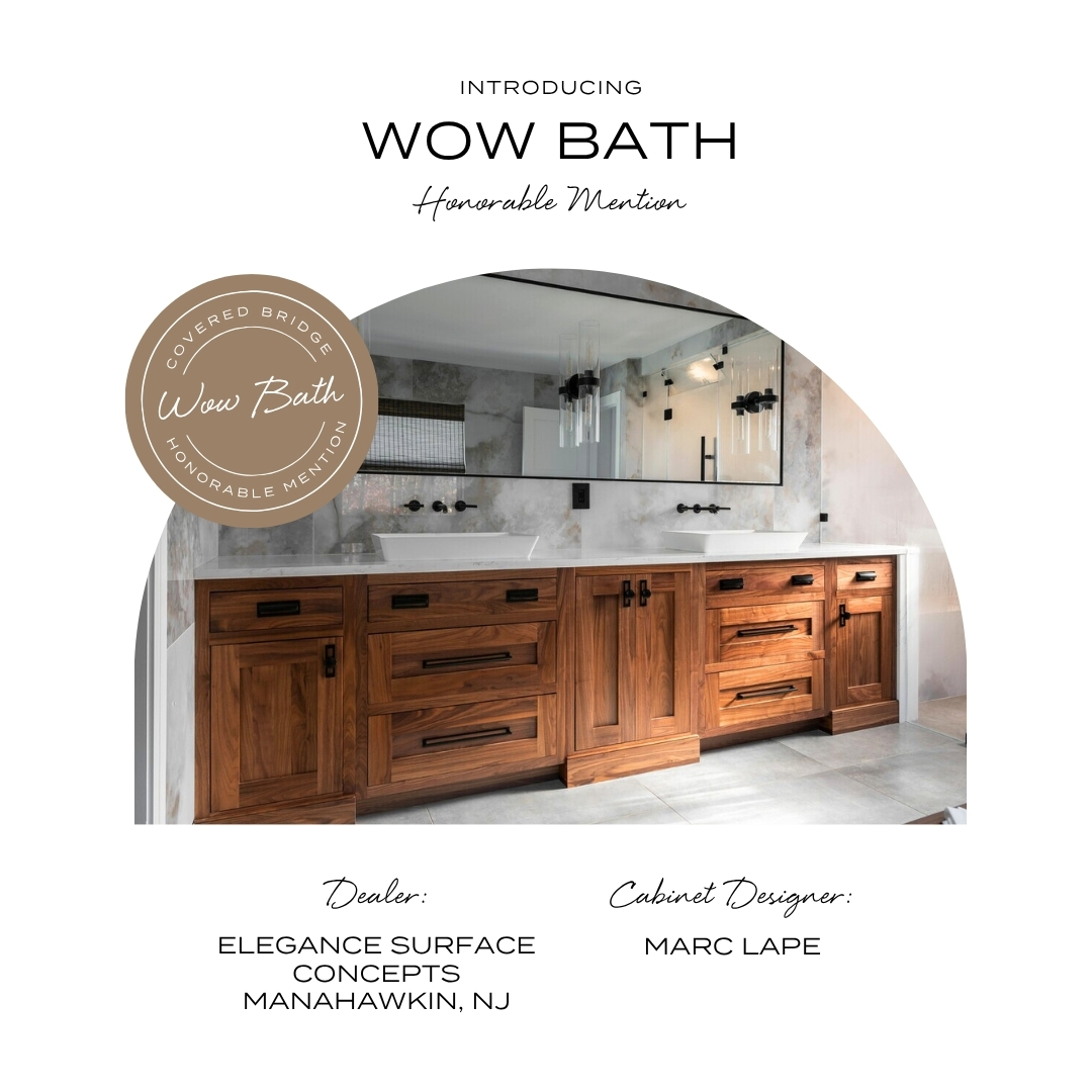 CoveredBridge_'s tweet image. Introducing our first WOW Bath Honorable Mention! 
🛁🎉

- Designer: Marc Lape
- Dealer: Elegance Surface Concepts in Manahawkin, New Jersey

#CoveredBridge #WowBath