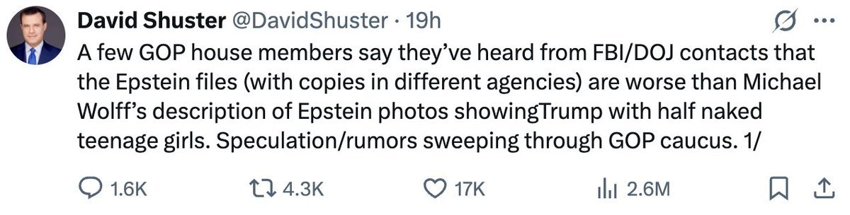 Epstein will be the end of Trump. The dam is about to burst.