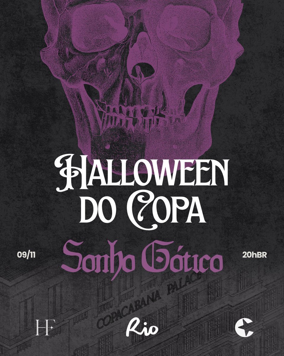 Quando a meia-noite respirar, os portões do sonho se abrirão. 
Um véu sombrio cairá sobre o Copacabana Palace, e o ar pulsará pelo desejo de festejar.
Dentro do Sonho Gótico nada é o que parece ser, a luz tem cor de sombra e o medo dança com as chamas.

#HalloweenDoCopa💀