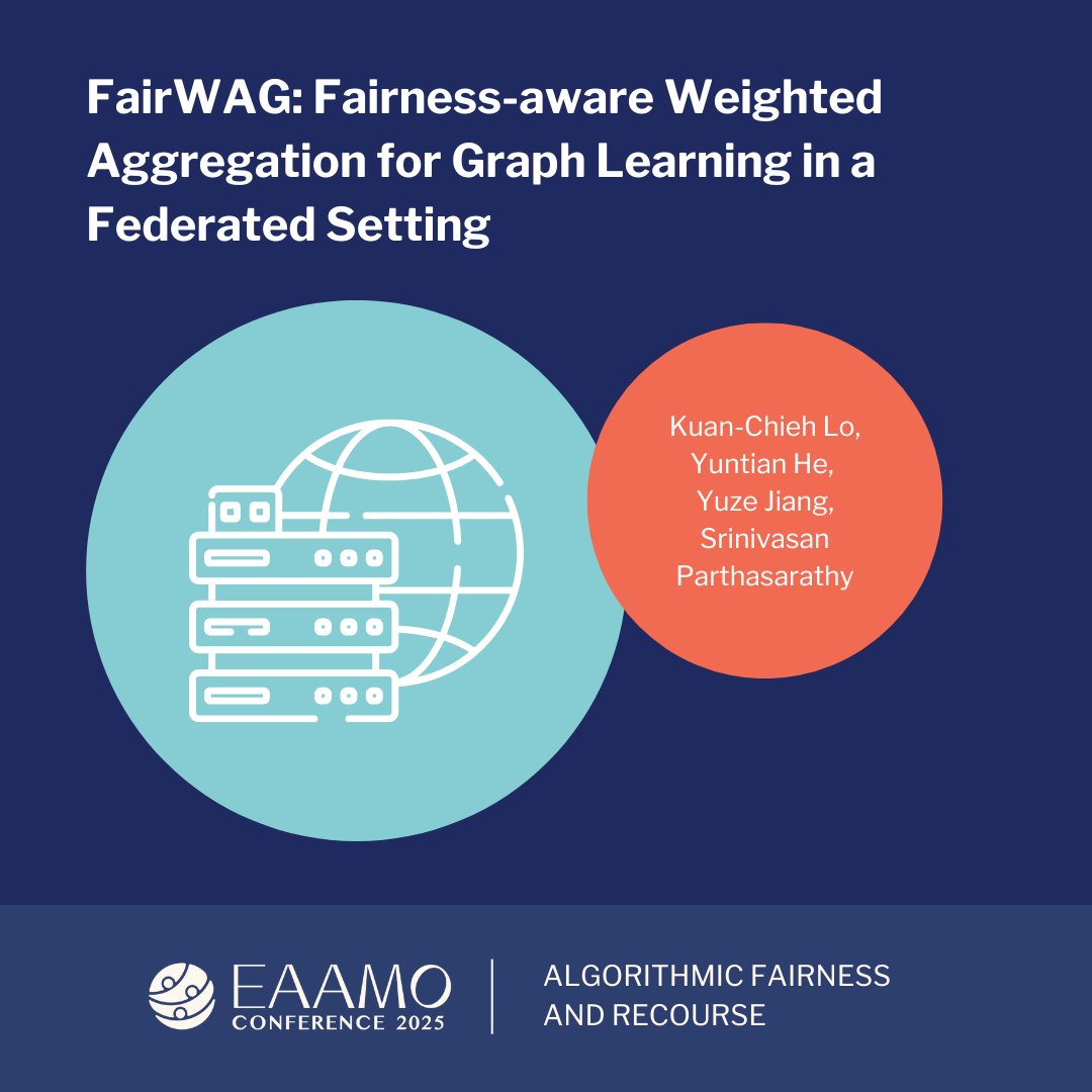 EAAMO_ORG's tweet photo. 🔍 The next paper takes on a key issue in #federatedgraphlearning: when data from different institutions is uneven or demographically skewed, even privacy-preserving training can still produce unfair models. Read more here 👉https://t.co/PdbGdySBVc https://t.co/0OukyXdeAS