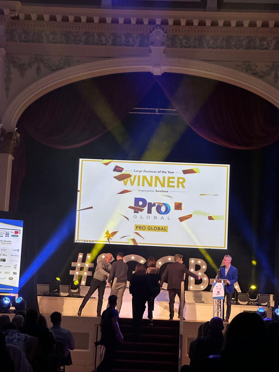 Congratulations to Pro Global for winning the Large Business of the Year Award 🎉🍾🍾

Congratulations also to <a href="/hercules_plc/">Hercules PLC</a>  for being Highly Commended 👏

#SGGBA <a href="/soglos/">SoGlos - Gloucestershire's leading media brand</a> with category partner SureStore Storage Ltd
