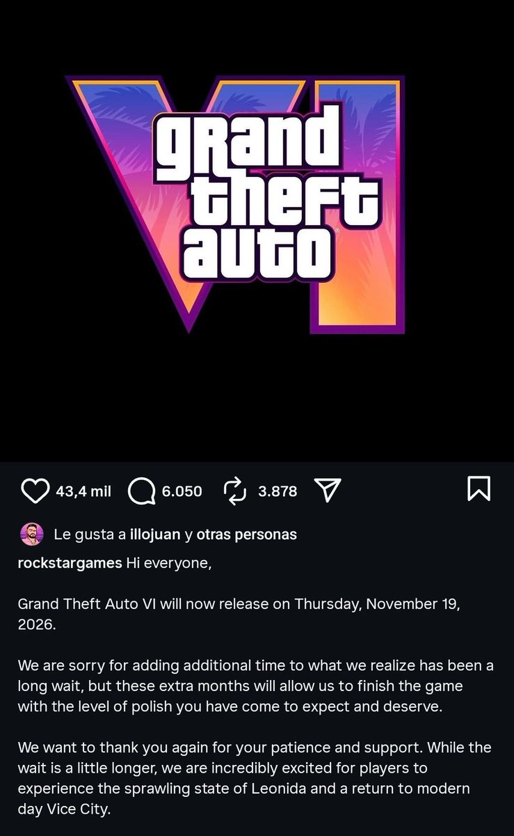 Retraso de GTA VI 🫡