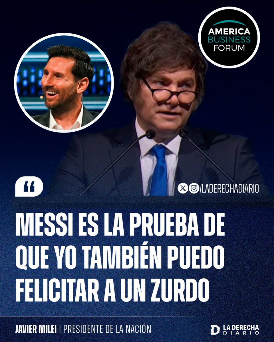🇦🇷🇺🇸 | Basado: Javier Milei afirmó que "Messi es la prueba de que yo también puedo felicitar a un zurdo".