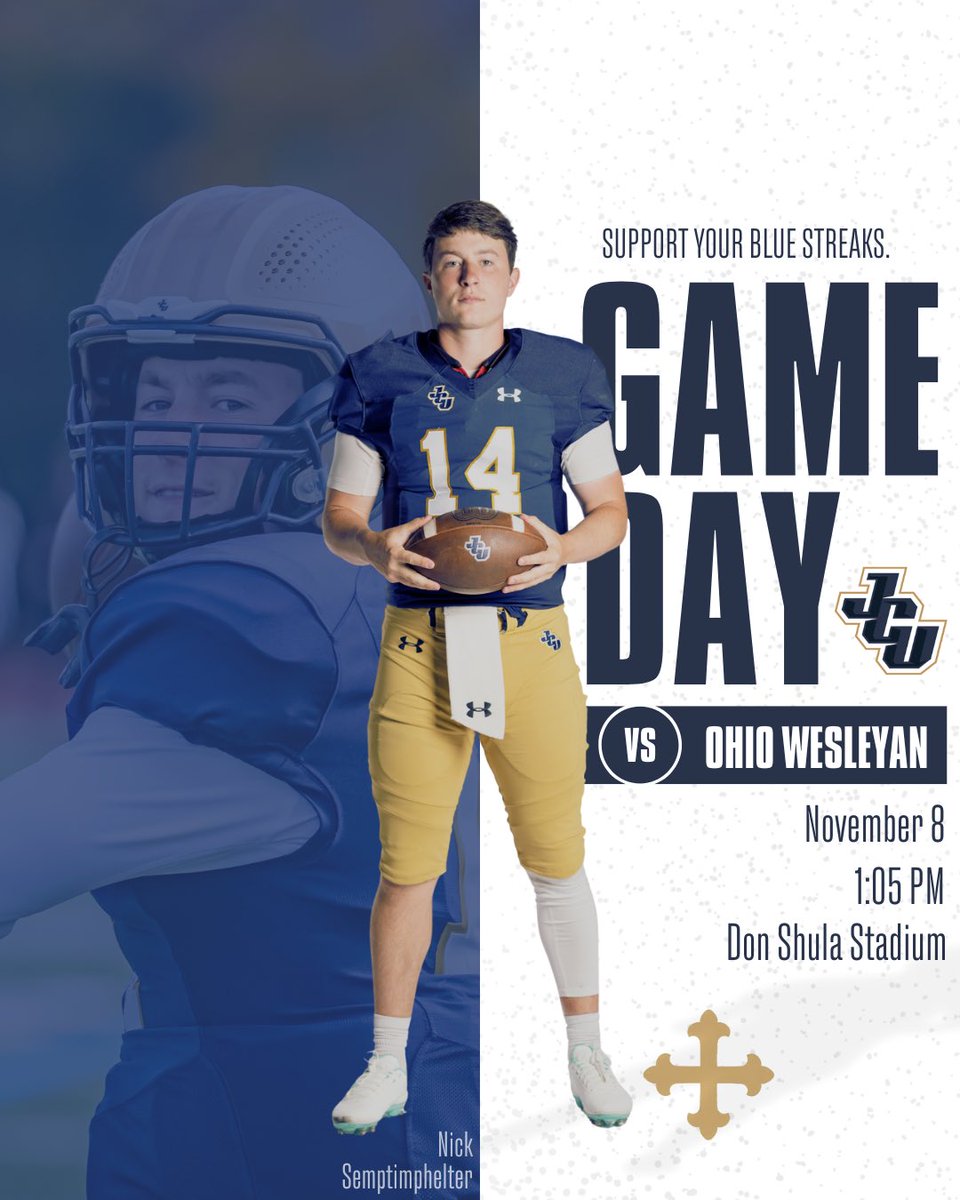 Bigtime home game on Saturday for <a href="/JCUFootball/">John Carroll Football</a>!

Come support the Streaks! We’ll celebrate Faculty Appreciation Day at halftime, and <a href="/JCUGridironClub/">Gridiron Club</a> will honor the late Chris Wenzler ‘90 and Rick Kuczmarski ‘82! ⚡️