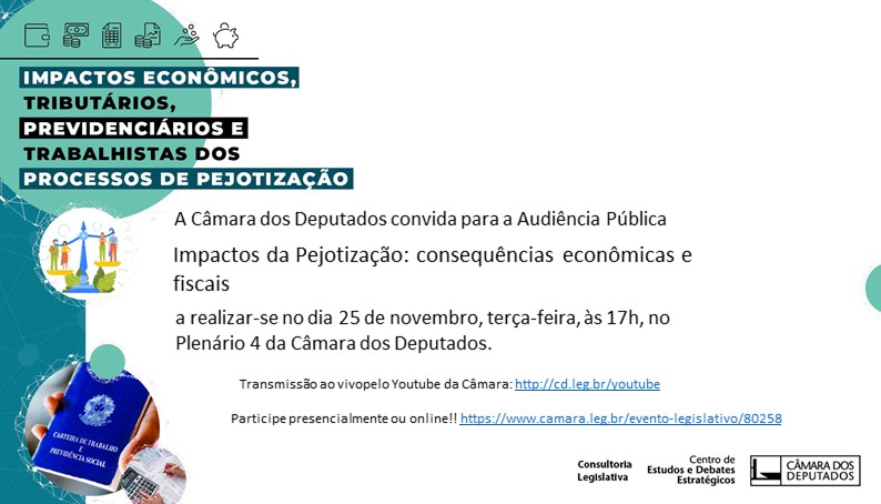 Participe presencialmente ou online!! camara.leg.br/evento-legisla…   cd.leg.br/youtube