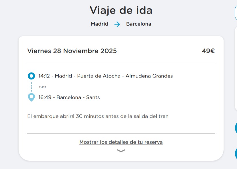 Buenas! Al final voy a pillar un coche para ir a Barcelona para el Glory, pero no me es posible cancelar mis boletos del Ouigo, solo venderlas. Si a alguien le interesa, me pueden escribir, estoy pensando dejarlas a 30 euros cada una, pero el precio es negociable!!